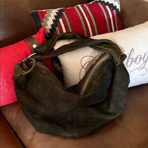 Free People Dark Brown Suede Women’s Boho Purse/Duffel Bag LEAVING SITE SOON